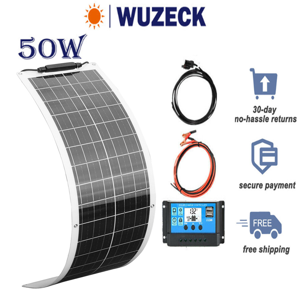 19.8V 50W Flexible Solar Panel Kit for Outdoor Charging Camping Off-Grid Power
