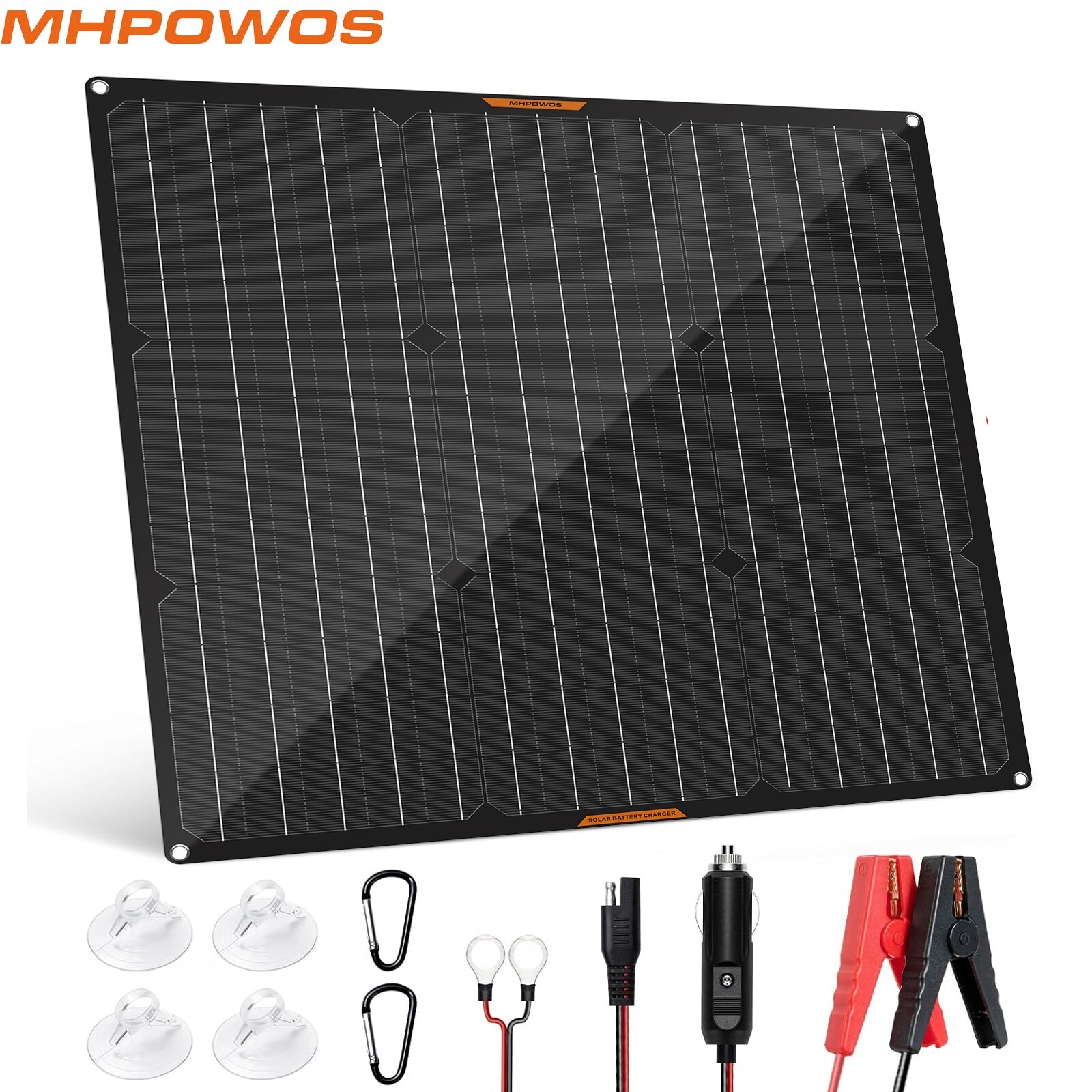 MHPOWOS 12V Solar Panel Battery Charger Maintainer 20W 30W 50W car Solar Charger