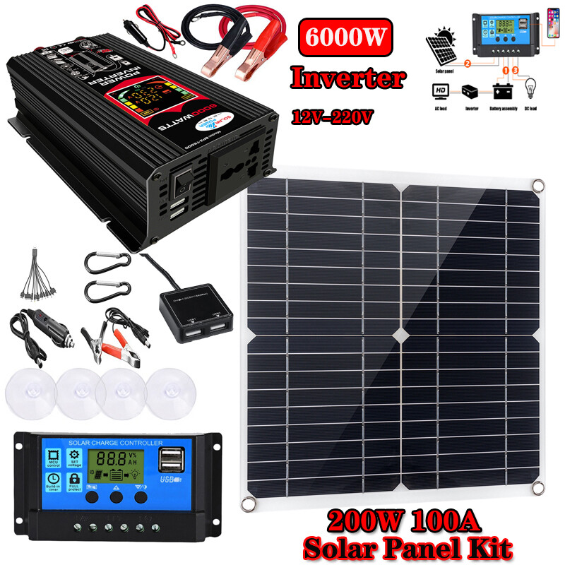 110V Grid Solar Panel System Kit 6000W Complete Solar Panel Kit Power Generator