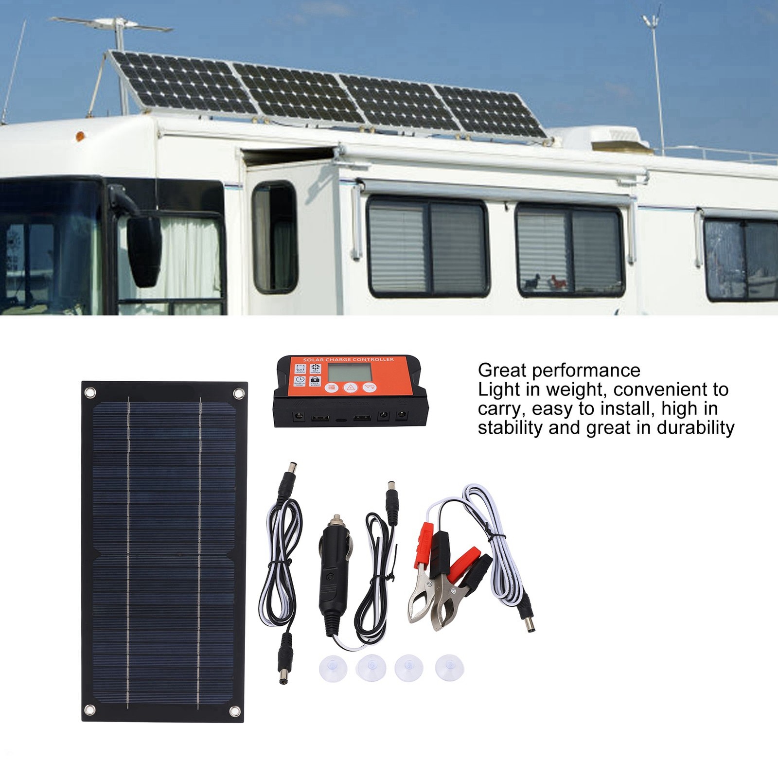 600W Solar Panel Charger Monocrystalline Silicon Charge Controller Solar Panel