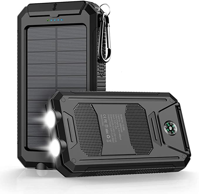 Power-Bank-Portable-Charger-Solar – 36800mAh Waterproof Portable Deep Black