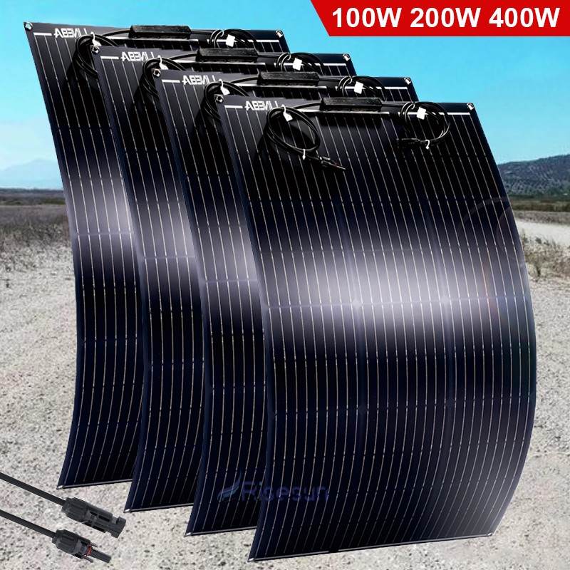 200W 400W Mono Flexible Solar Panel Portable Power Charge for Home RV Battery