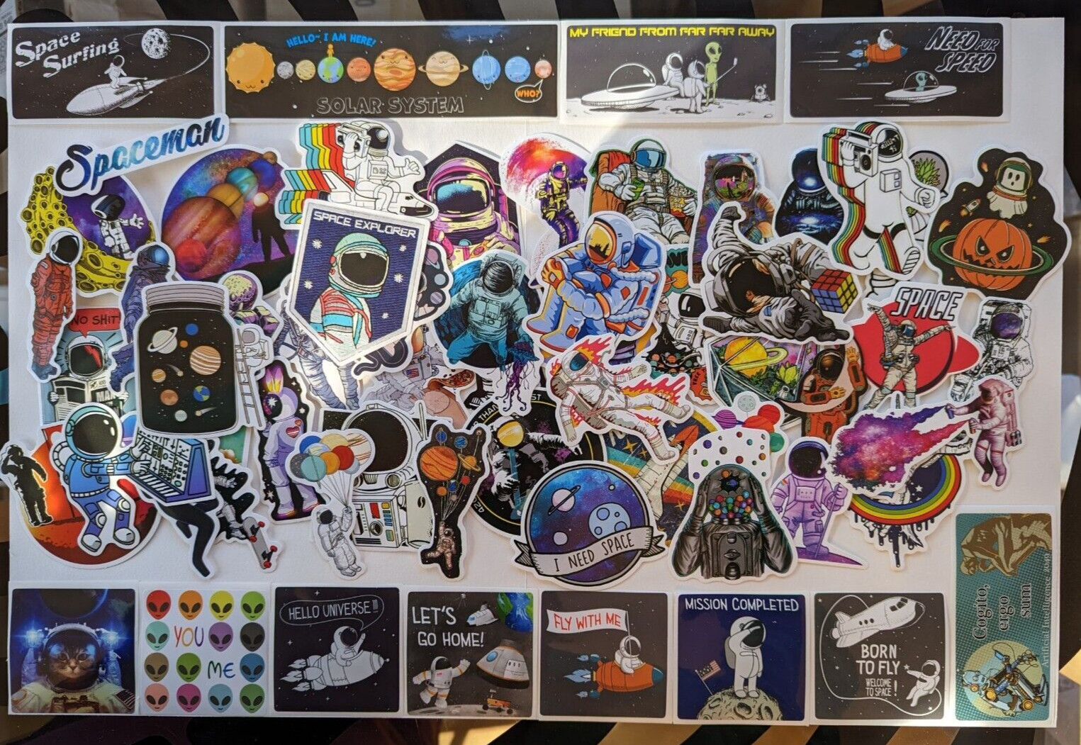 62 Pcs unique Space Sticker Pack Solar system Planets Earth Saturn Neptune Astro