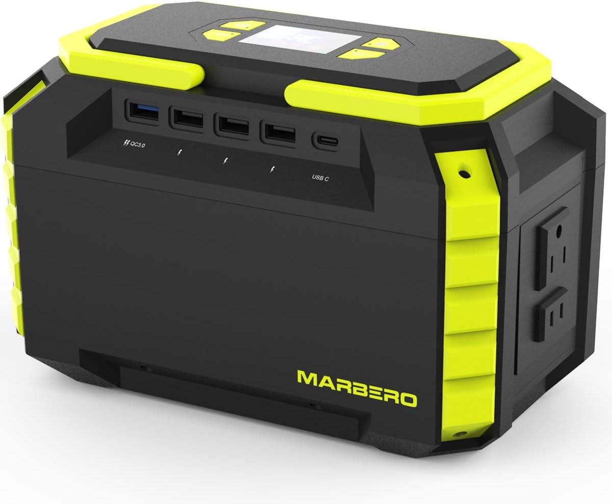 MARBERO 222Wh Portable Power Station 200W Solar Generator 60000mAh Power Bank wi