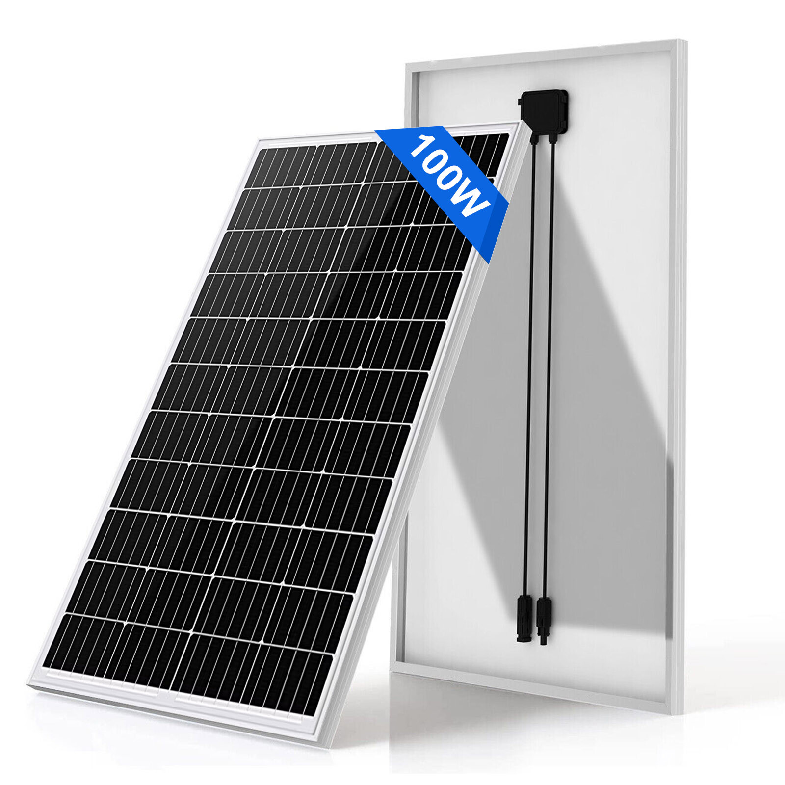 12V 100W Solar Panel Monocrystalline PV Power Charger for RV Home Camping Shed