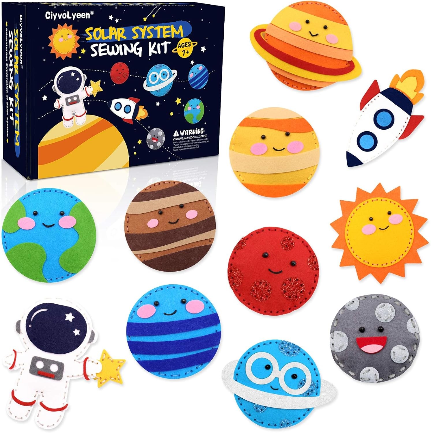 CiyvoLyeen Space Sewing Kit for Kids Solar System System,
