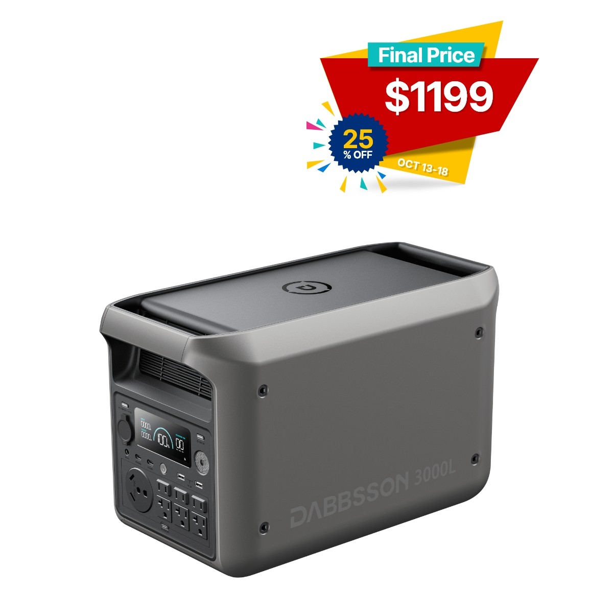 Solar Generator 3000W 3072Wh  Portable Power Station Battery Backup EPS for Home