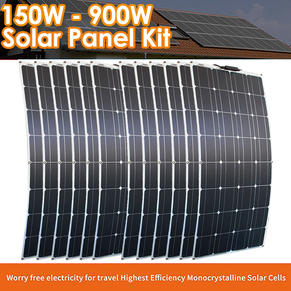 150-900W Inverter With Solar Panel Kit & 40A 12V Battery Charger Caravan RV Boat