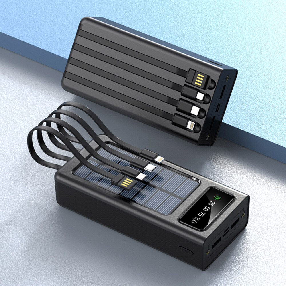 Super90000mAh USB Portable Charger Solar Power Bank for Cell Phone Waterproof US