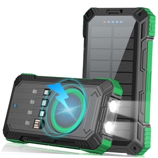 Solar Charger Power Bank 49800mAh Wireless Portable Phone Charger, 22.5W QC3.0