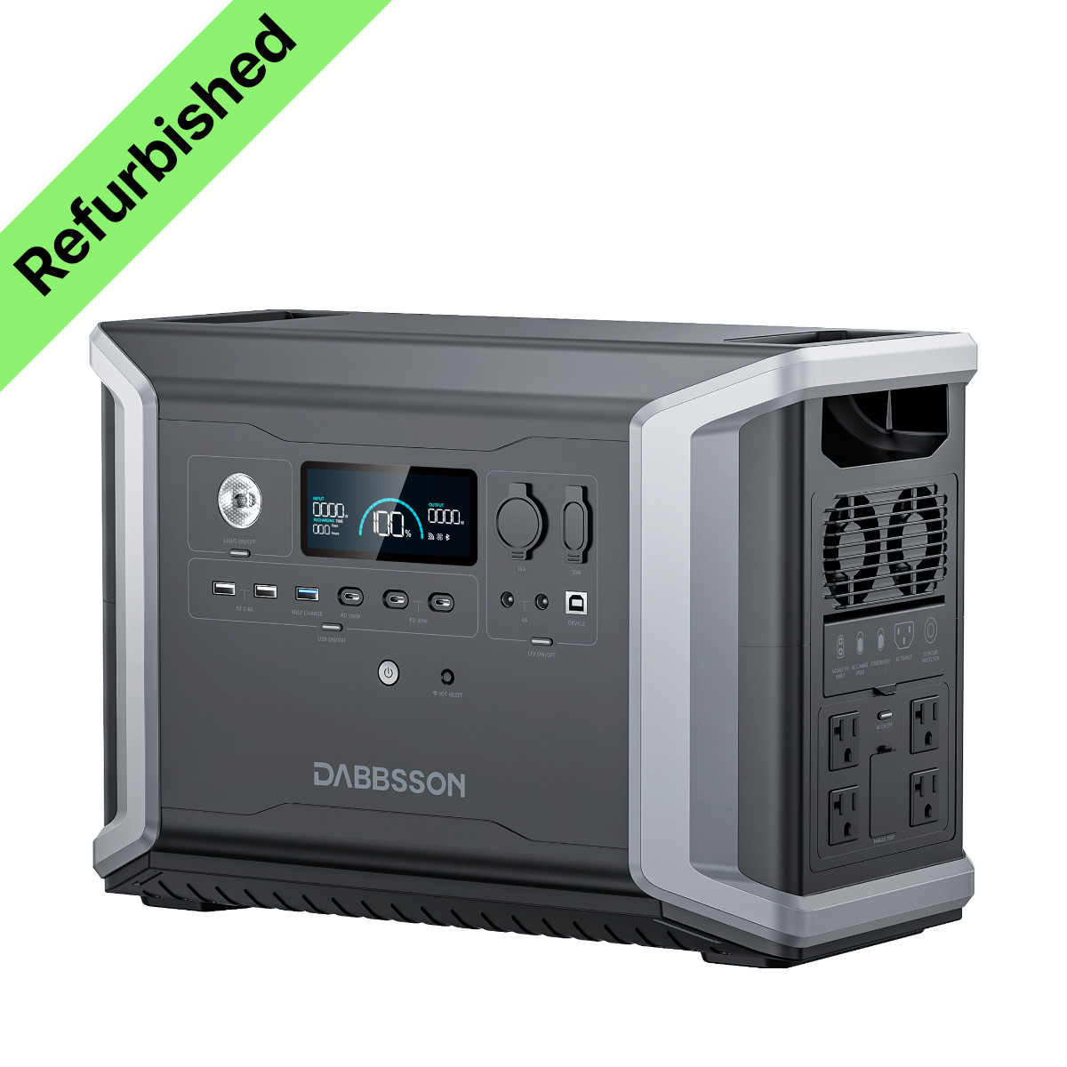 Dabbsson Portable Power Station 2330Wh 2200W Solar Generator for Outdoor Camping