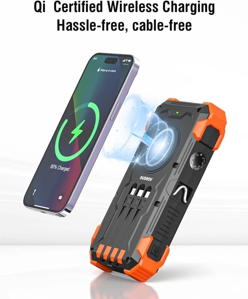 Solar Charger Power Bank, 42800Mah Wireless Portable Charger with USB-C In/Outpu