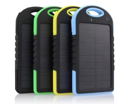 Solar Dual Power bank battery charger Waterproof 5000 mAh cell phone tablet