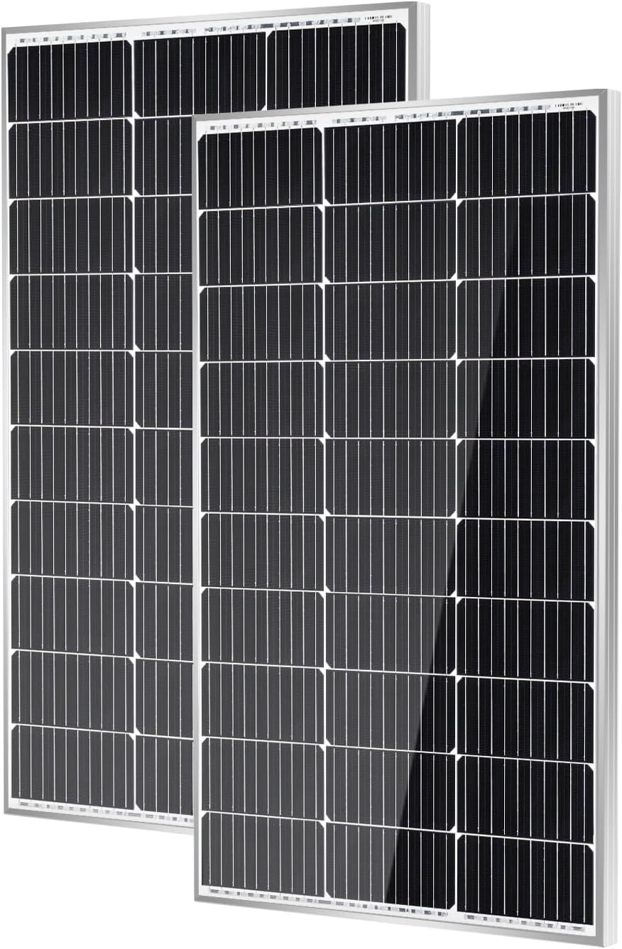 Traver Force Solar Panel 100 Watt 10BB Monocrystalline 12V Solar Panels for Home