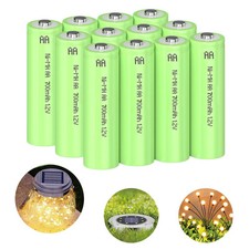 1.2 Volts AA Rechargeable Batteries 700mAh NiMH for Outdoor Solar Lights, Gar…