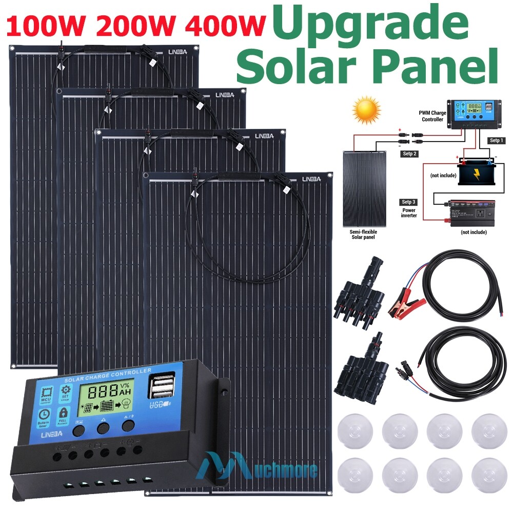 200W 400W Solar Panel Kit Battery Charger Controller for Boat RV Home Generator