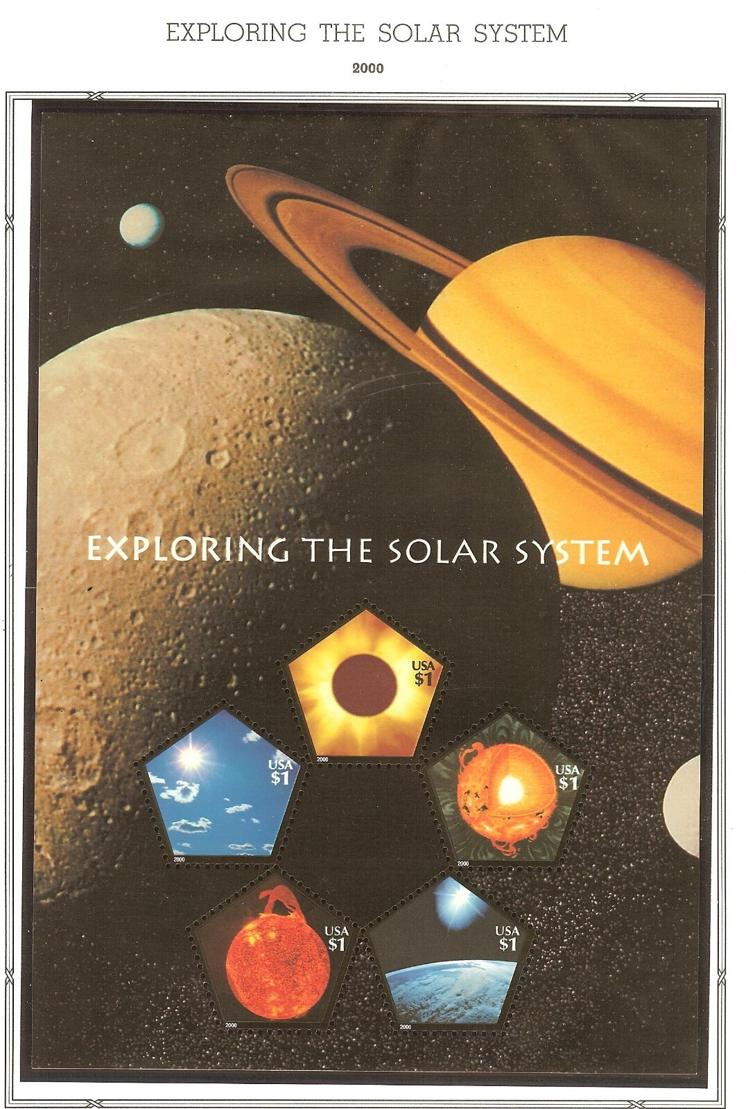 US Scott # 3410 / Exploring The Solar System / 2000 Sheet of 5 MNH