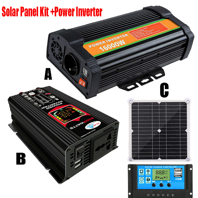 16000W/6000W Power Inverter 400W Solar Panel Kit 100A Battery Charger Controller