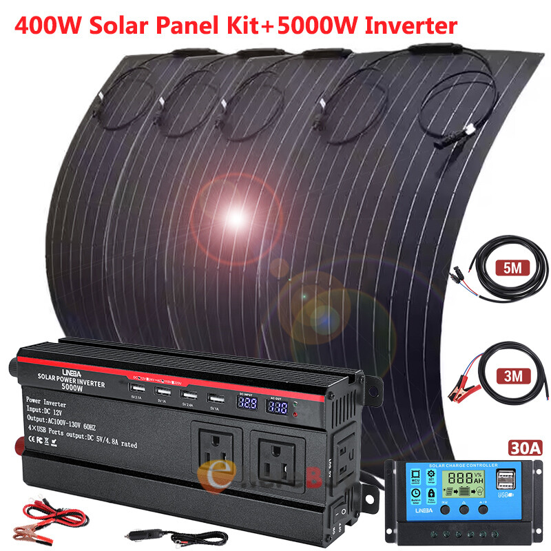5000W Off Grid Solar System Complete Kit Home, 4*100W Solar Panel(400W)+Inverter