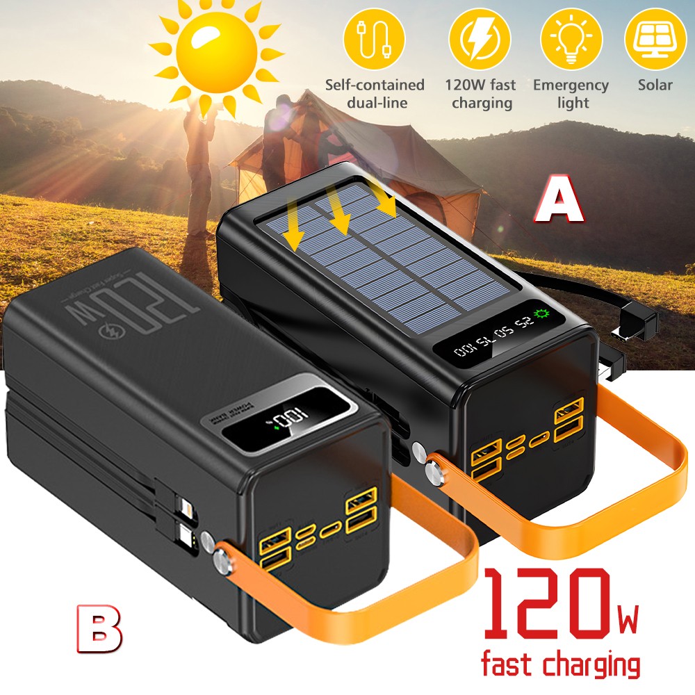 Power Bank 70000mAh 120W Fast Charging Portable External Battery For Cell Phone