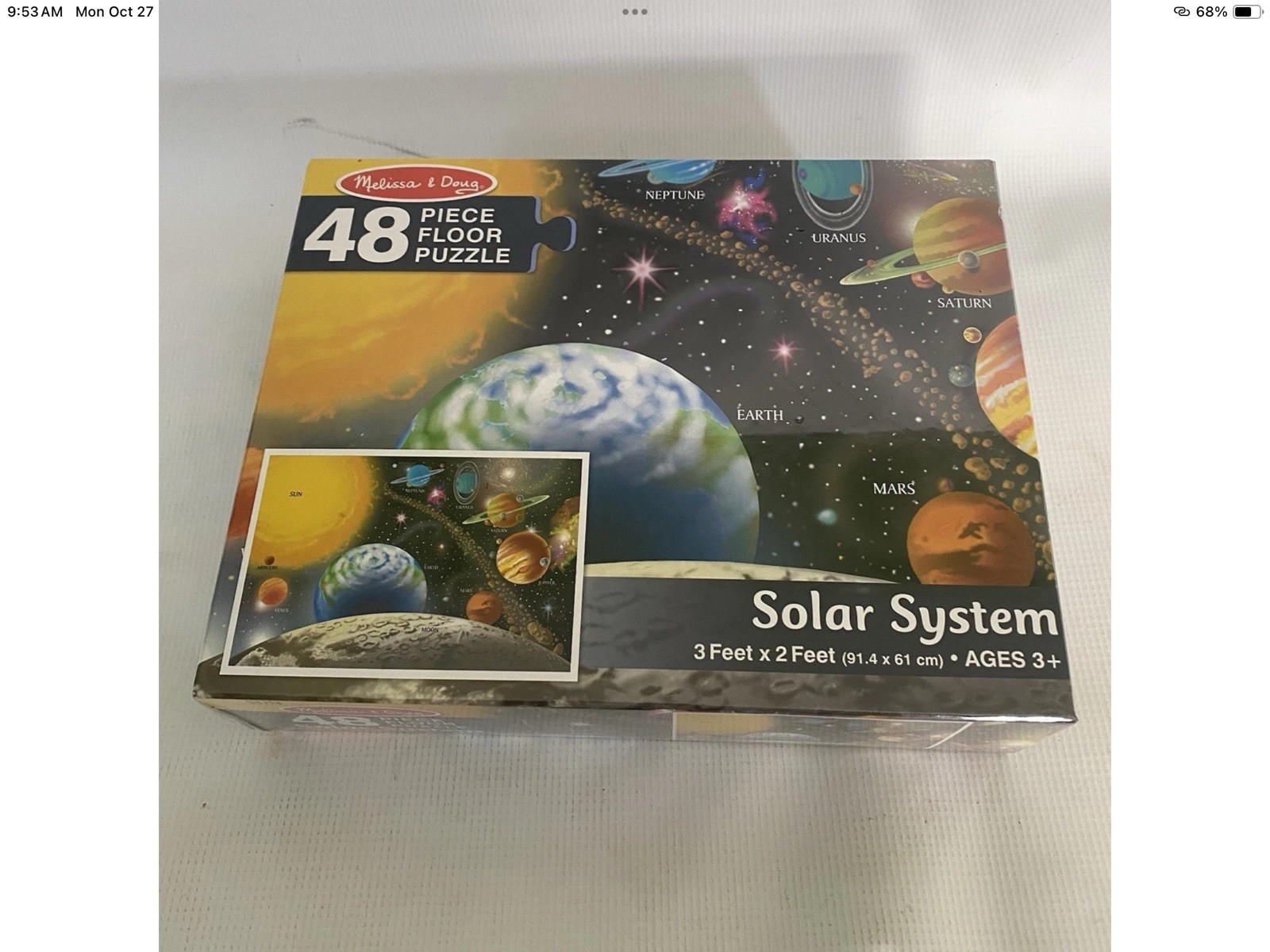 Melissa & Doug Solar System Floor Puzzle 48 PC. Factory Sealed New