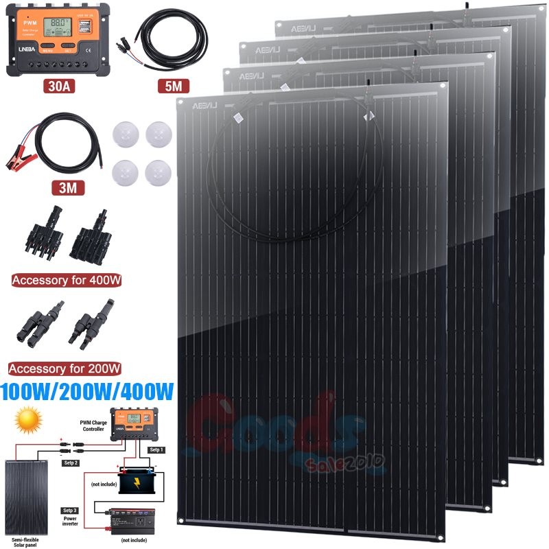 400W Mono Solar Panel 25.2% High Efficiency Farm Home Shed Rooftop On/Off Grid
