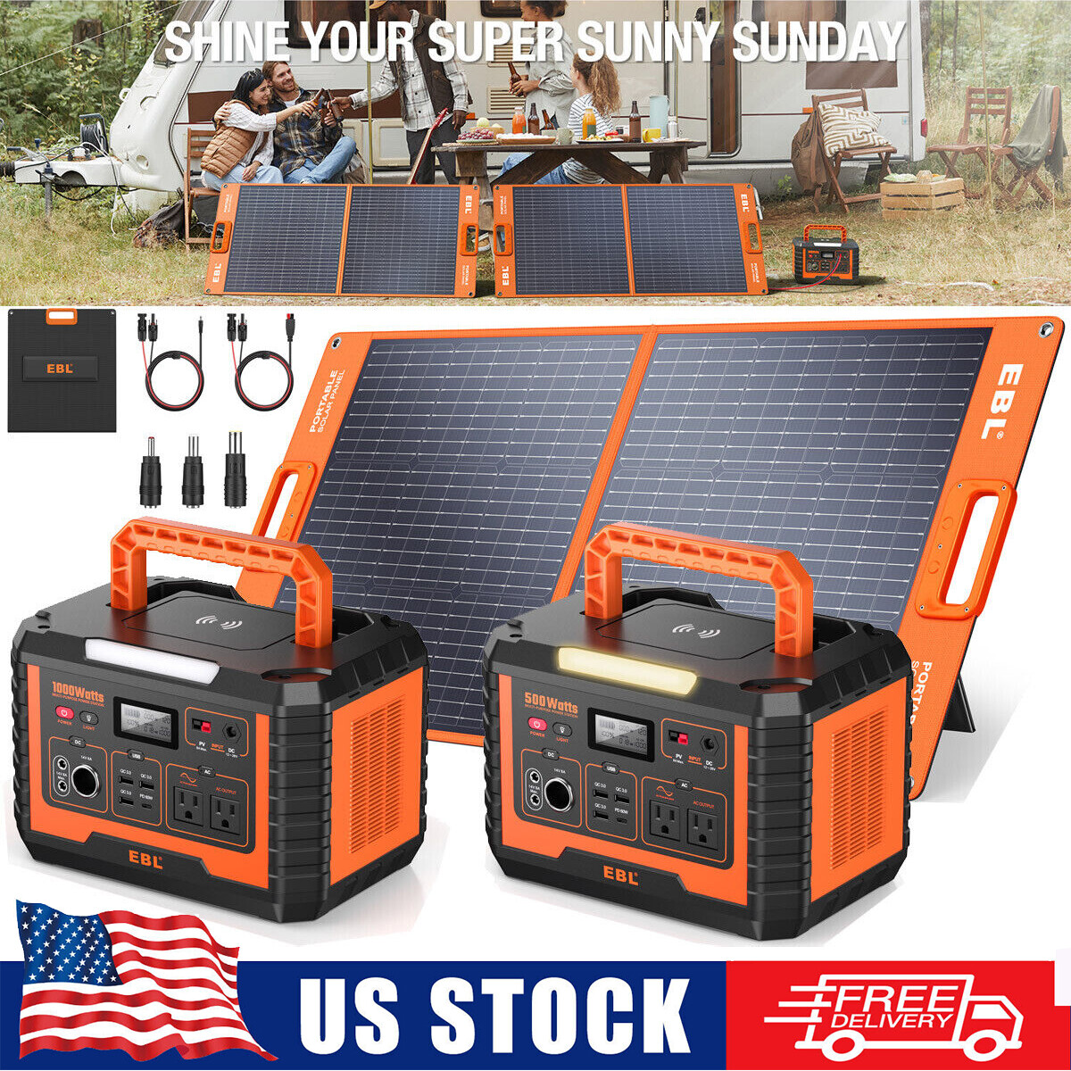 New Portable Power Station 200W/500W/1000W Solar Generator / Solar Panel