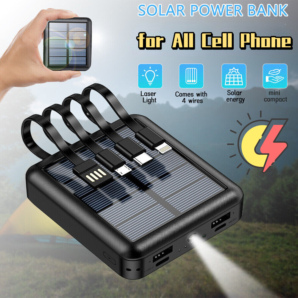 Super 20000mAh USB Portable Charger Small Solar Power Bank for All Cell Phone