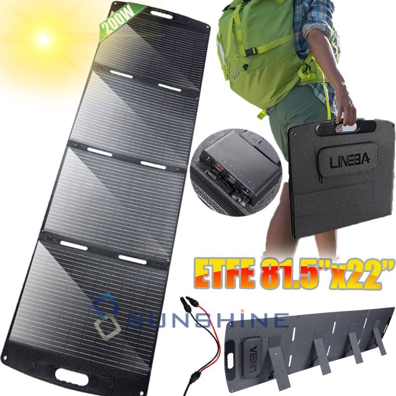 200W Portable Solar Panel for Power Station Generator Foldable Solar Charger A++