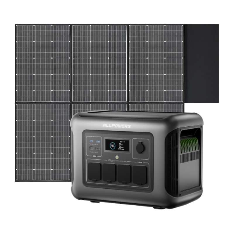 ALLPOWERS 1600W Portable Power Station Solar Generator + 600W Solar Panel Trip