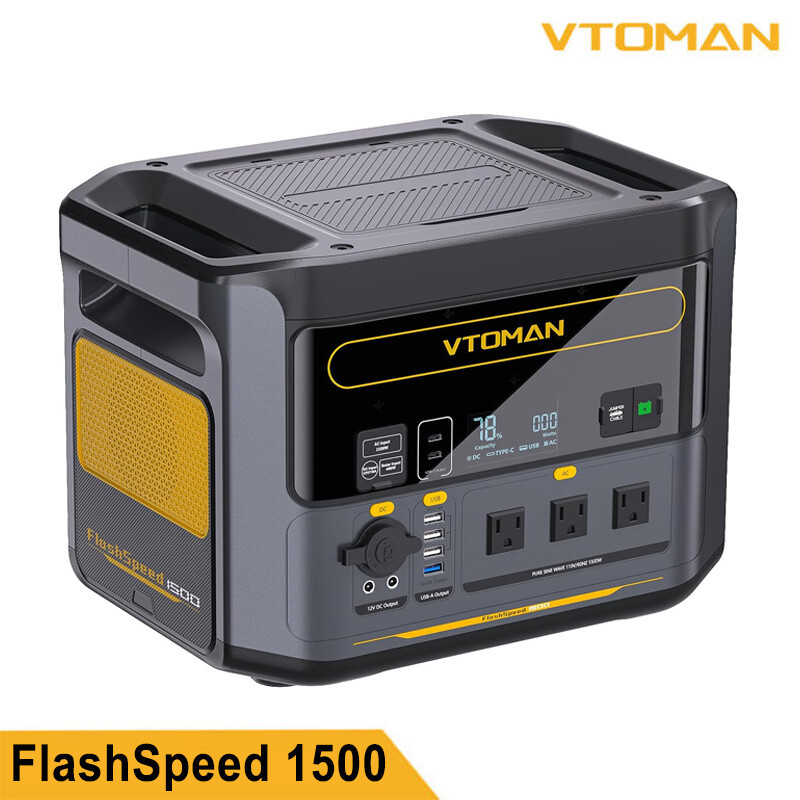 VTOMAN FlashSpeed 1500 Portable Power Station 1548Wh LiFePO4 Solar Generator