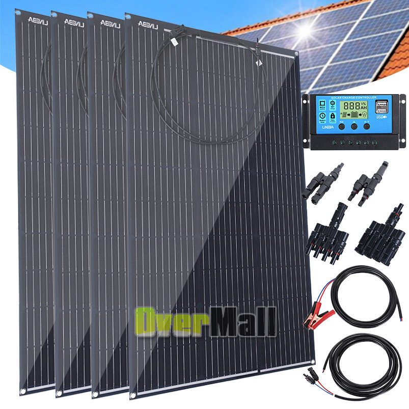 400W Watt 18V Solar Panel Kit 10BB Mono High Efficiency PV for Sunsh/RV/Home