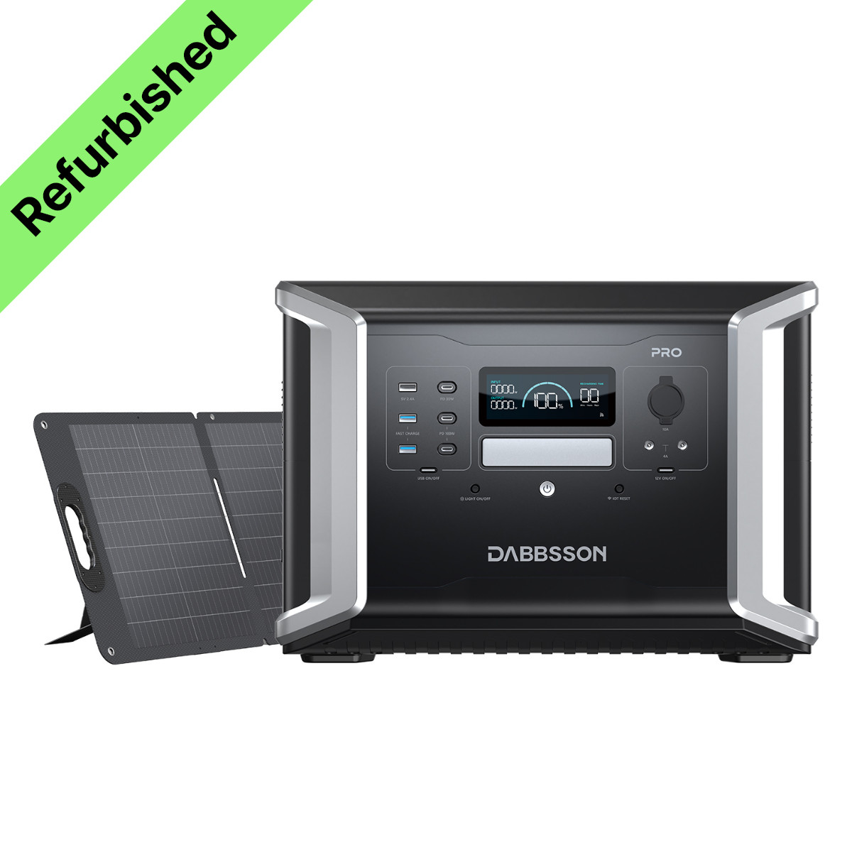 Dabbsson Power Station 1382Wh 2400W DBS1400Pro Solar Generator+120W Solar Panel