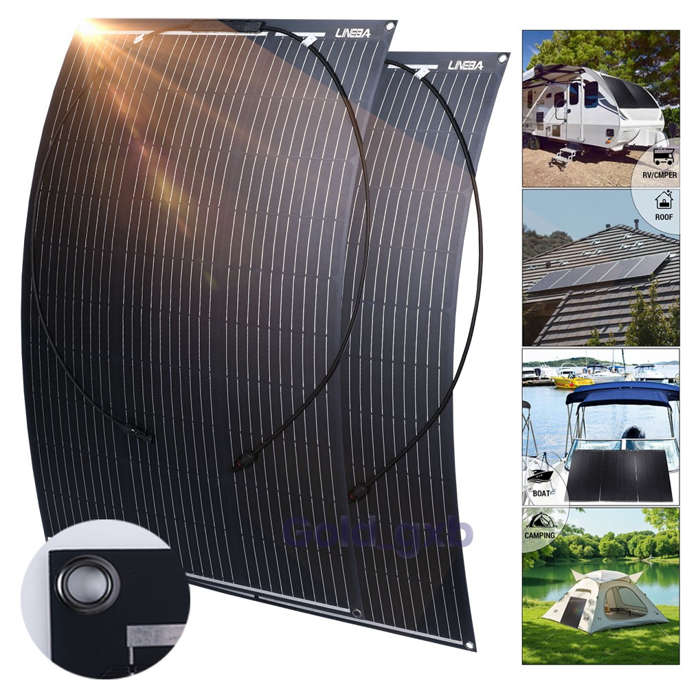 200W ETFE Flexible Solar Panel Mono 12V for Home RV Boat Power Battery Charge