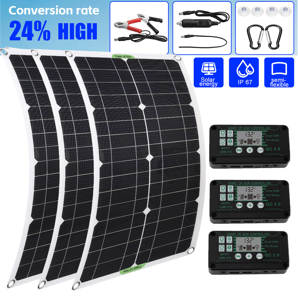 100W-300W Mono Solar Panel 12V Flexible Solar Charger for Car RV Battery Charge