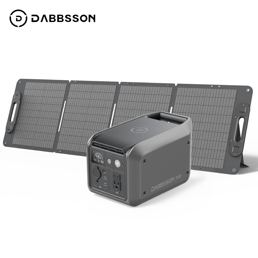 Dabbsson 300E Portable Power Station 298Wh 300W Solar Generator+120W Solar Panel