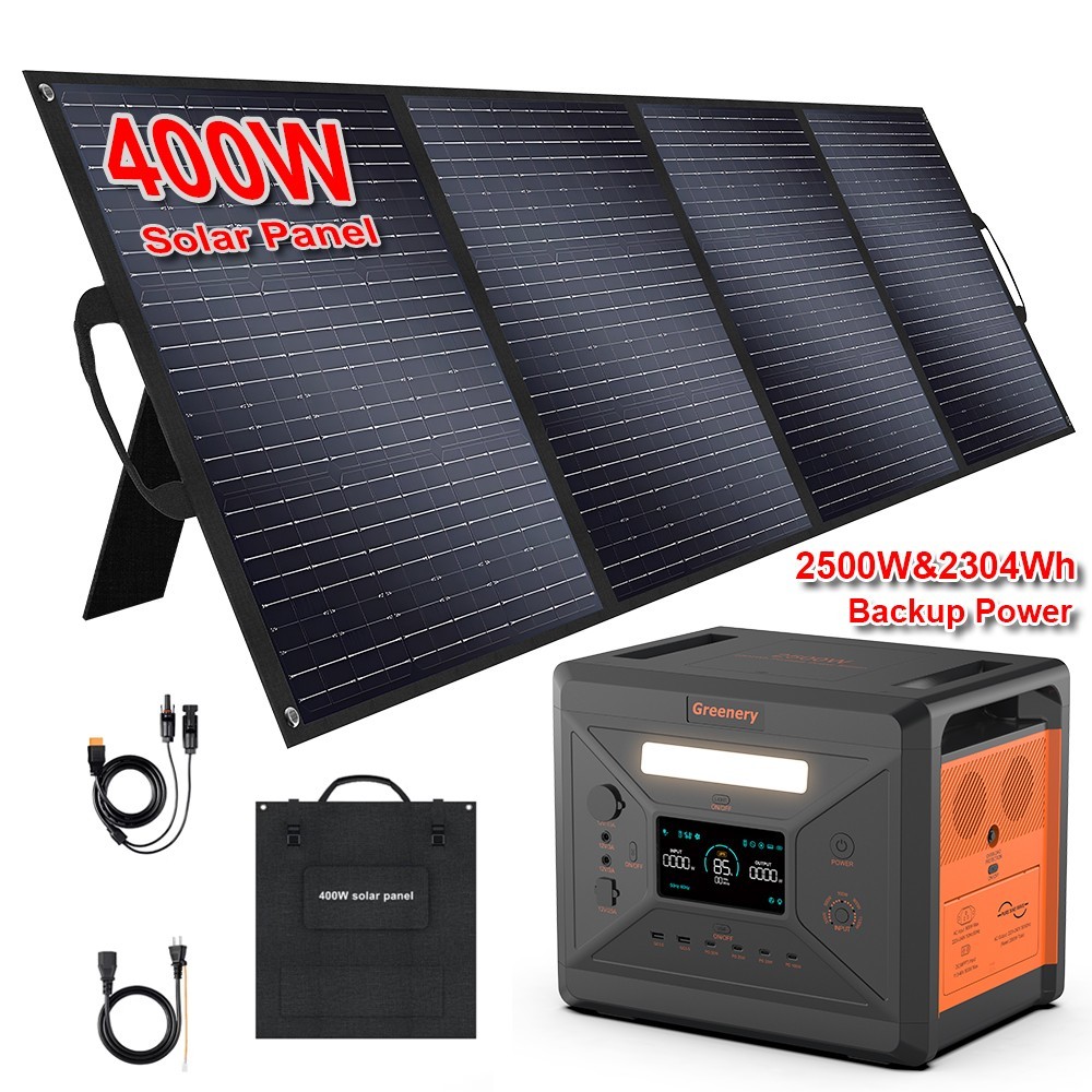 G2500 Portable Power Station 2500W/2304Wh Solar Generator with 400W Solar Panel
