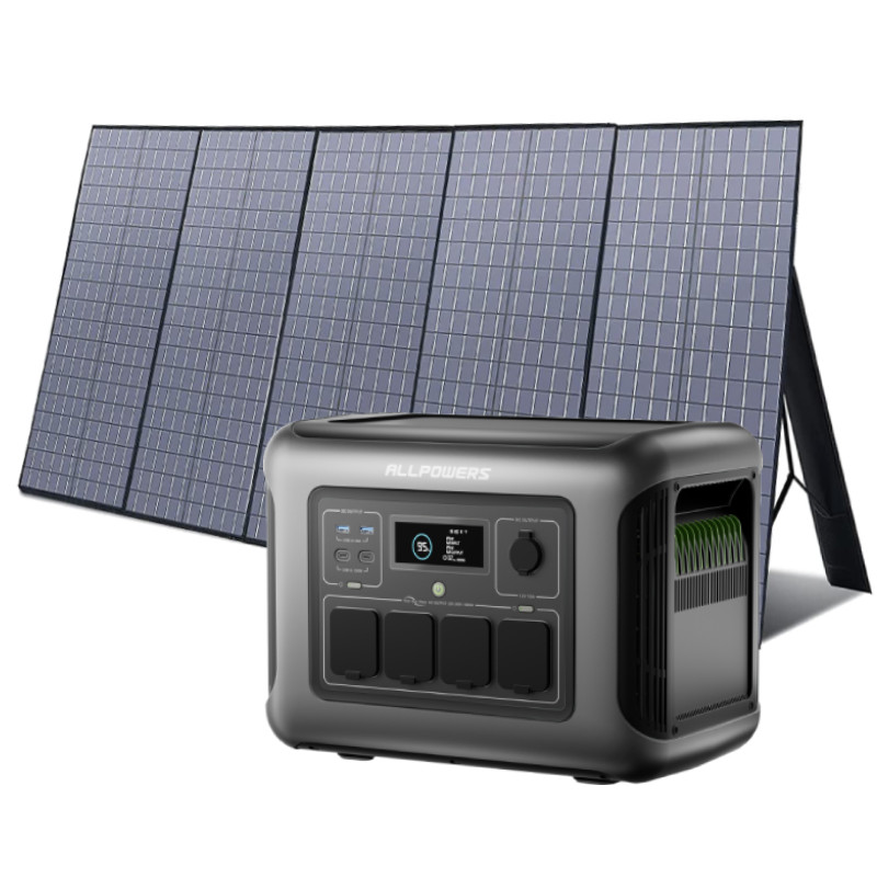 ALLPOWERS 1600W 1056Wh Power Station Solar Generator + 400W Solar Panel Camping