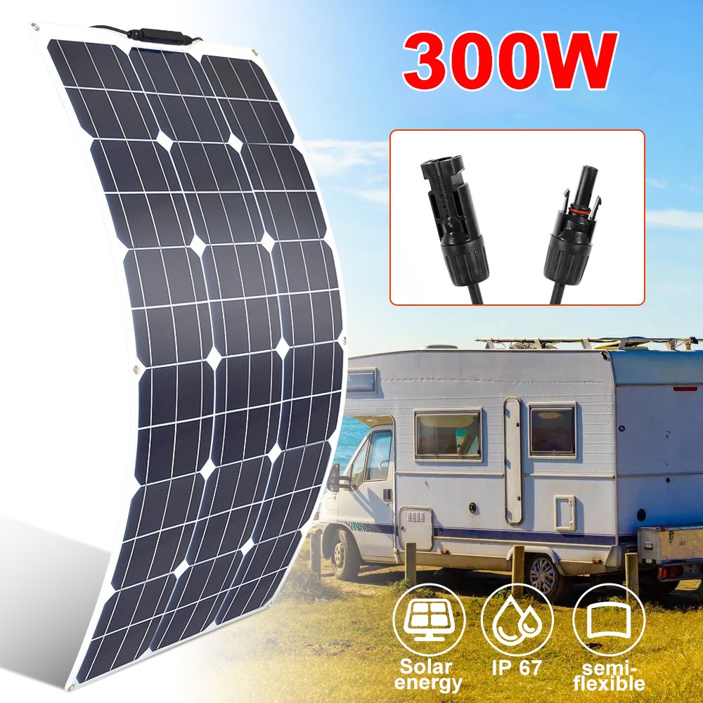 300W Flexible Solar Panel Mono 12V for Home RV Boat Camp Power Battery Charging