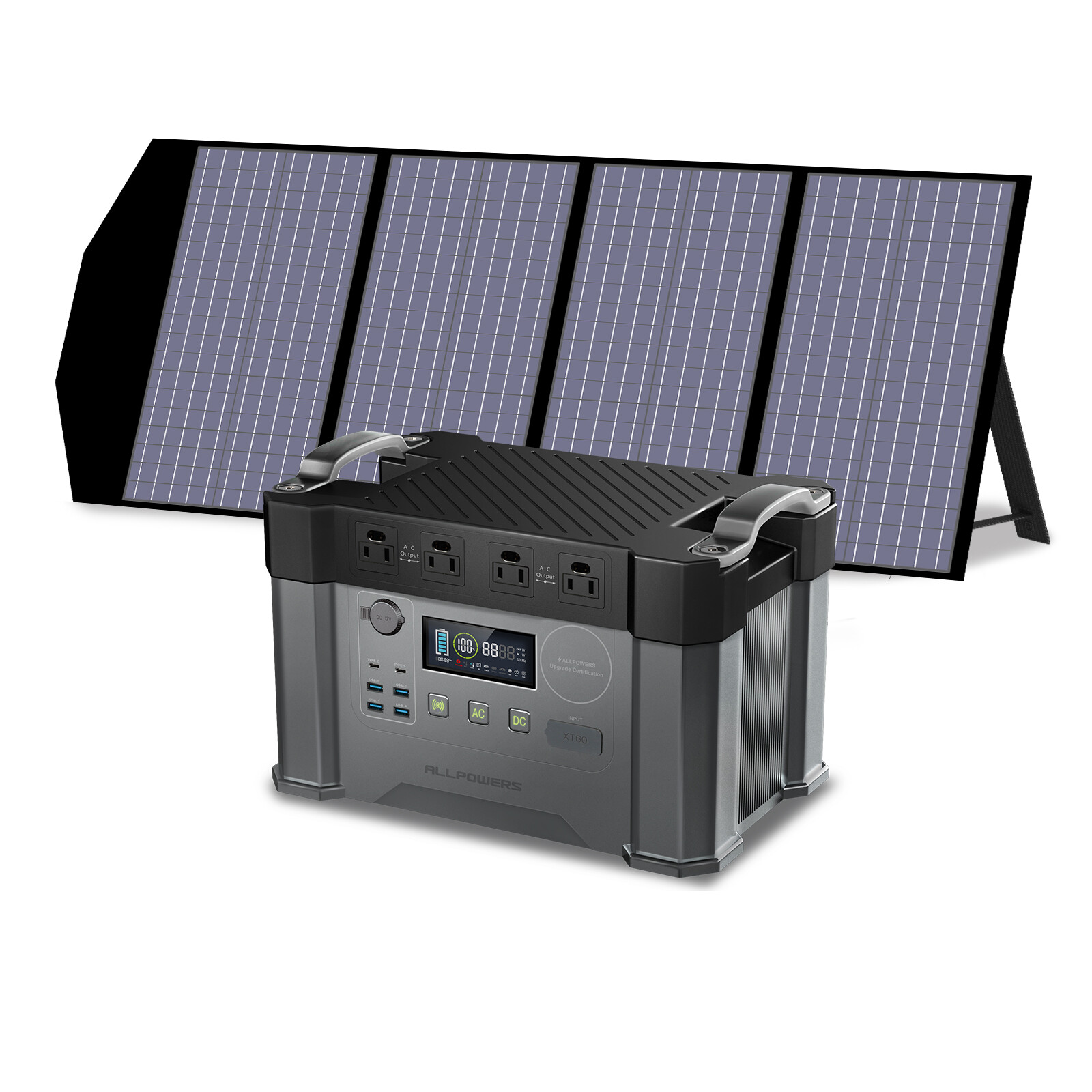 ALLPOWERS 2000W Solar Portable Power Station with Portable Solar Panel 18V 140W