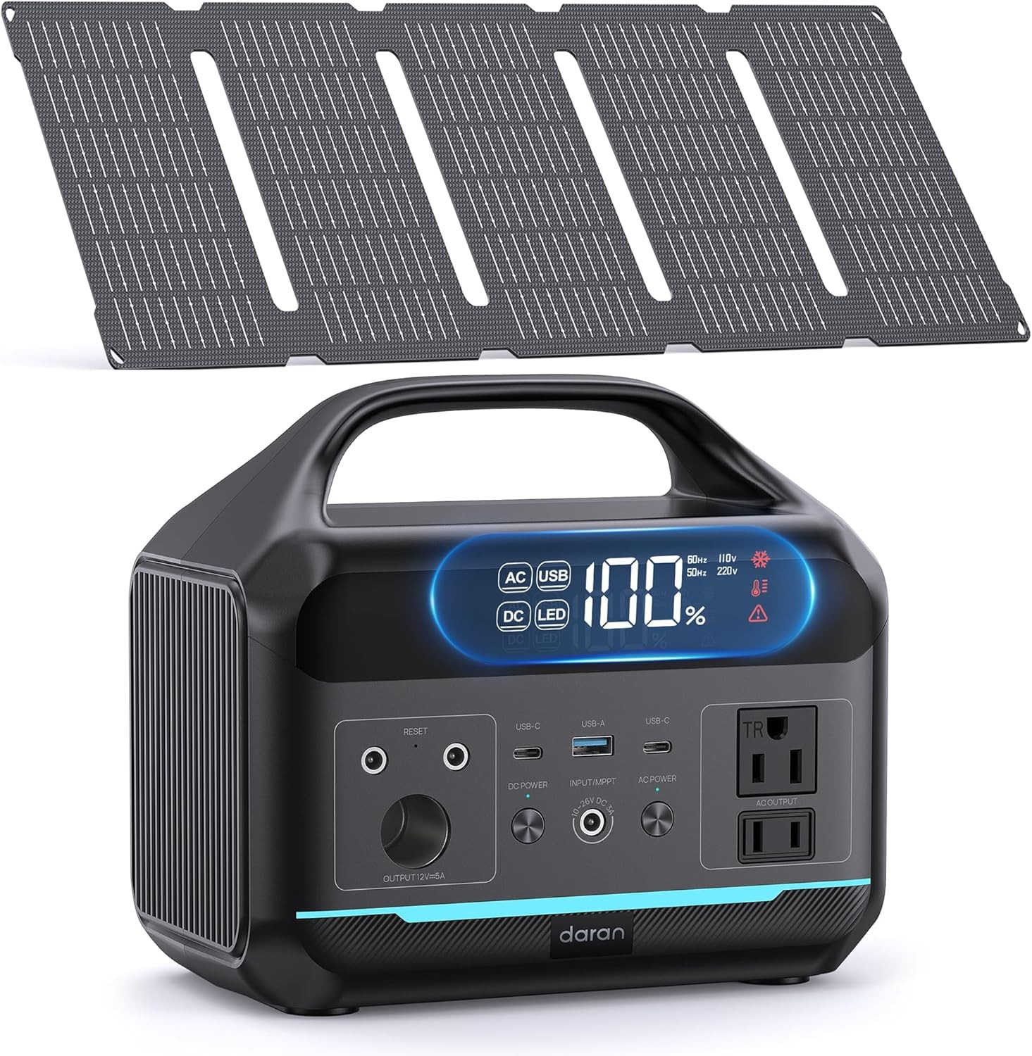 Solar Generator with Panels Included – Portable Power Station 300W with 30W Sola
