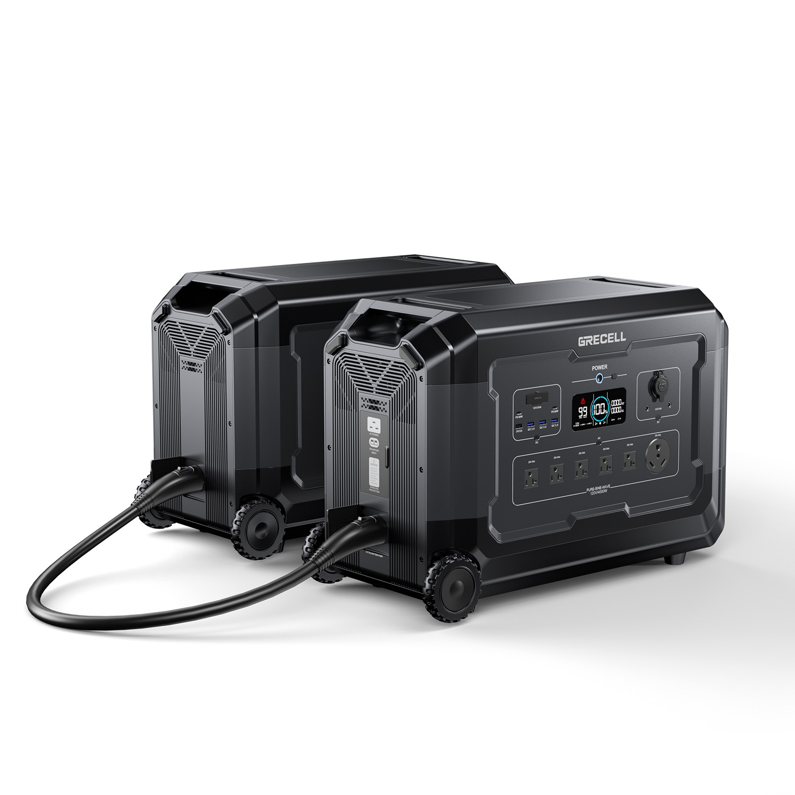 Grecell Solar Generator Kit Portable Power Station 4000W w/ 5040Wh Battery Pack