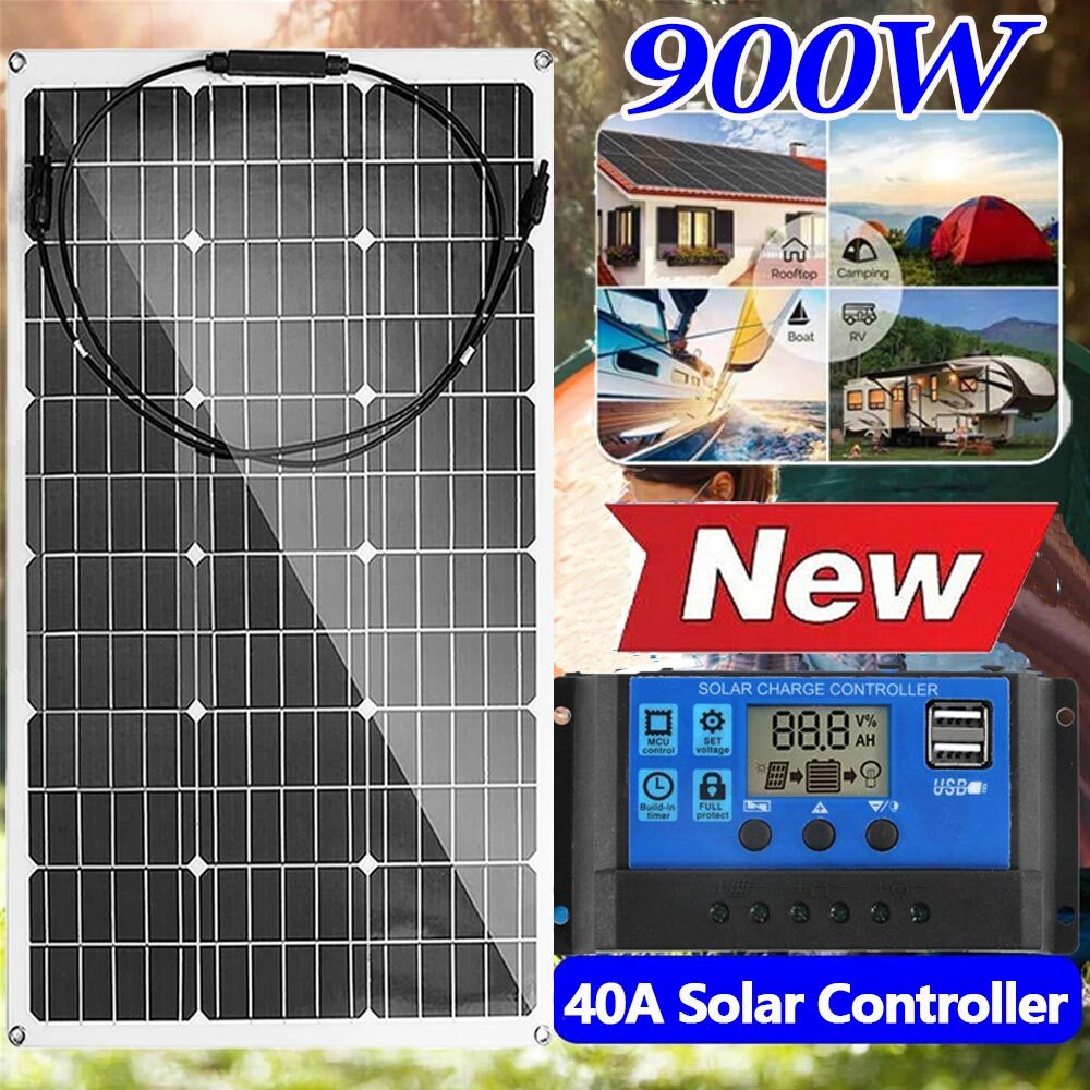 900Watt Mono Solar Panel Kit With 40A PWM Battery Charge Controller Grid System