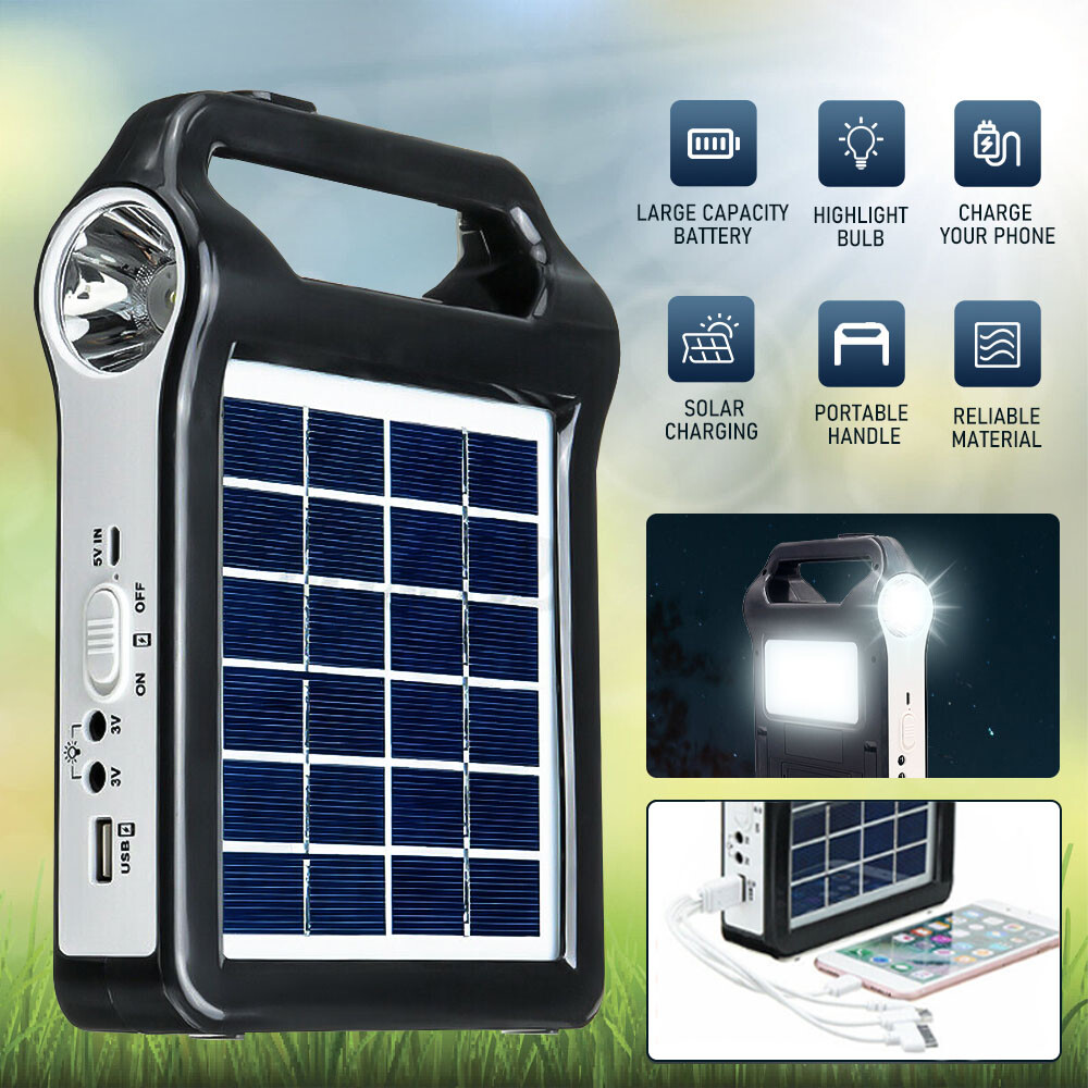Portable Power Station Solar Generator with Night Light Compact Camping Battery