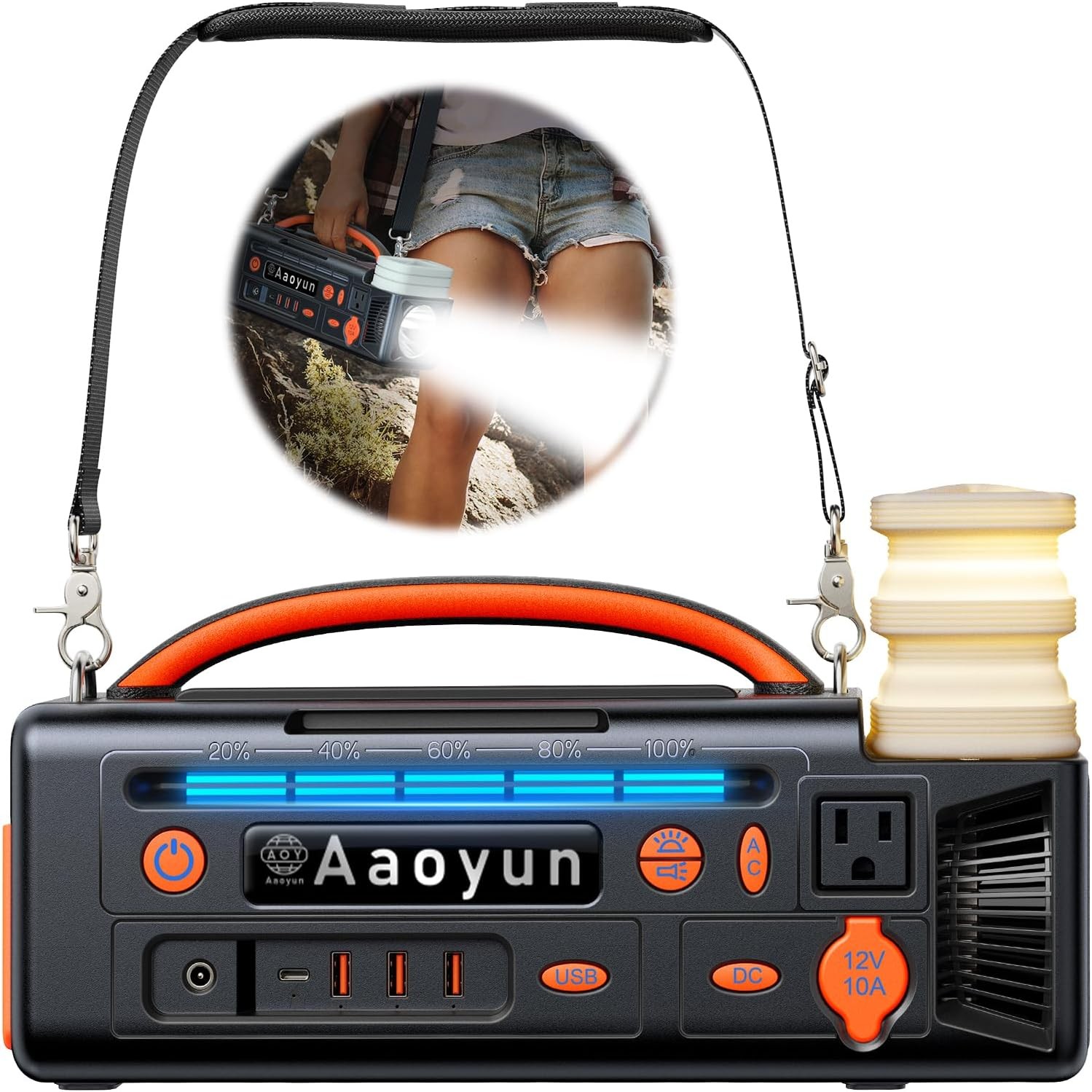 Portable Power Station 300W, 296Wh Solar Generator with 100W USB-C In/Output, Ni