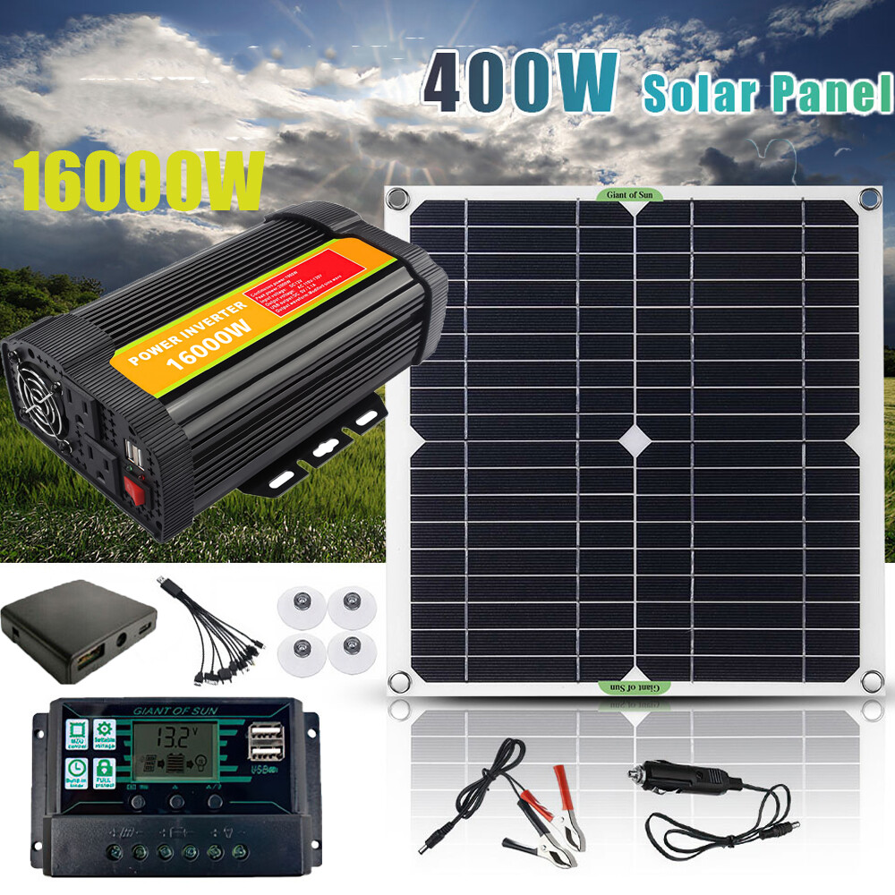 Solar Panel Kit 16000W Solar Power Inverter Generator 100A Home 110V Grid System