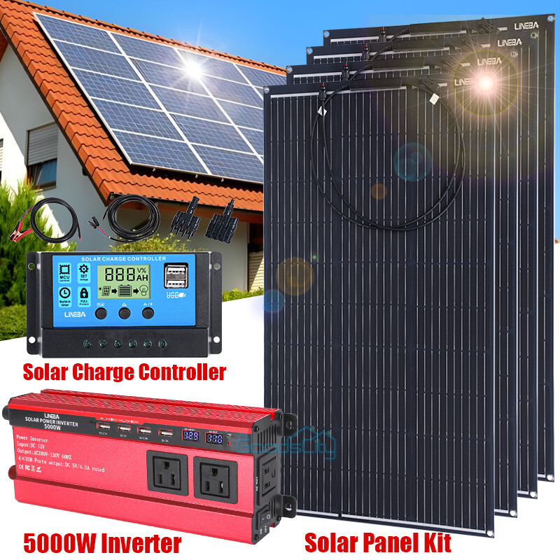 Kit de panel solar completo de 5000W Generador de energía solar 30A Hogar 110V