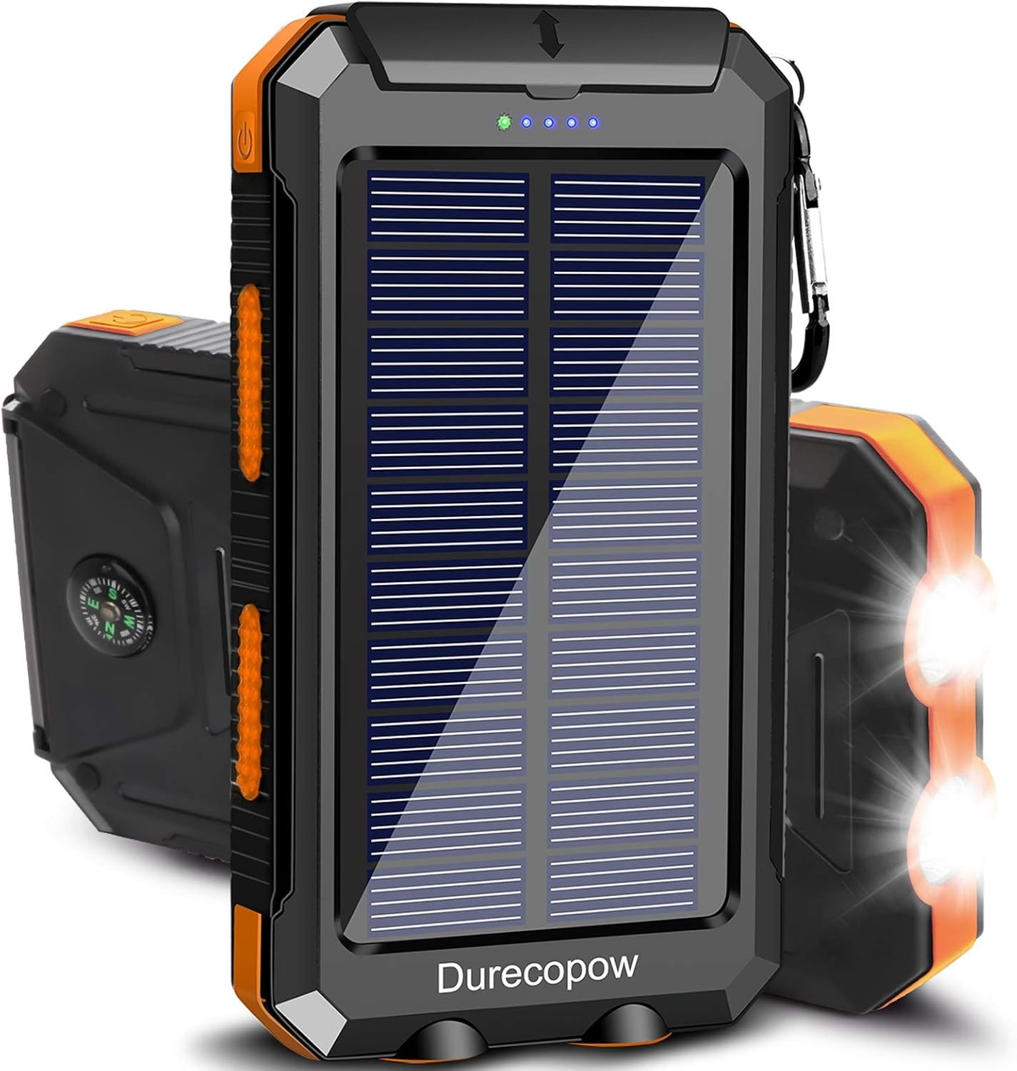 Solar Charger Power Bank, 20000mAh Portable Outdoor Waterproof Orange