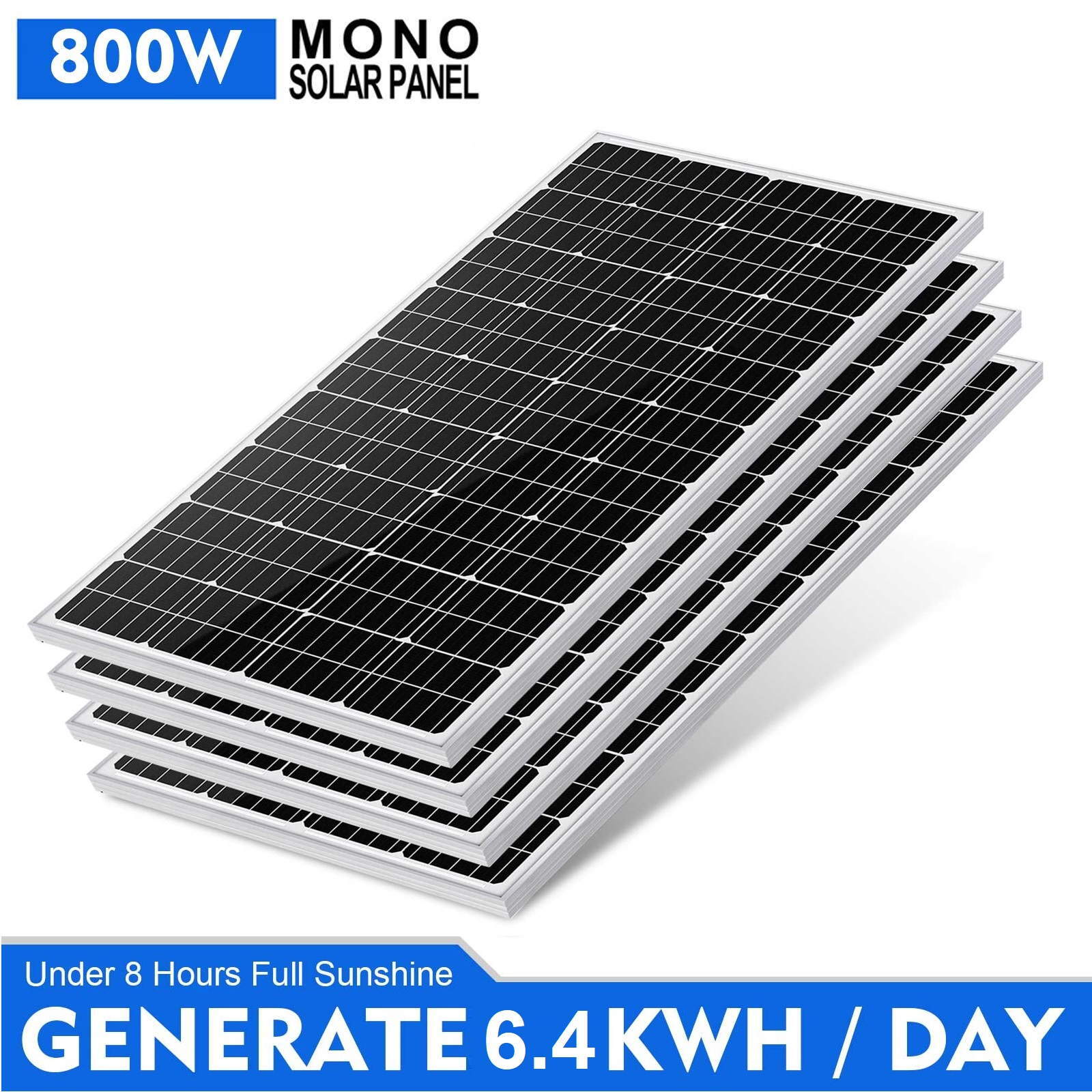 800W Mono Solar Solaranlage Inselanlage Garten Camping PV Solarmodul Off Grid