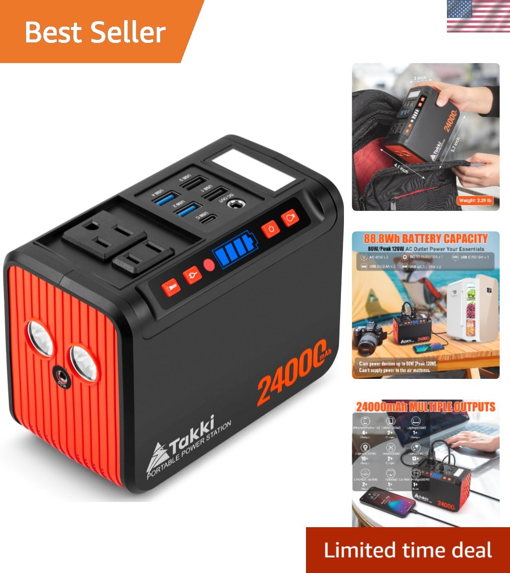 Versatile 80W Portable Solar Power Generator – Ideal for Camping, Home & Outages